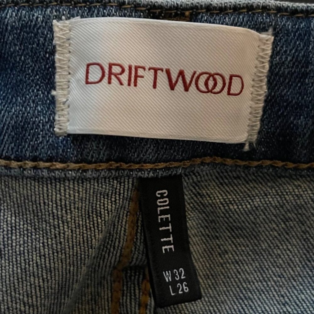 Driftwood Womens Floral Embroidered Straight Leg Jeans Size 32 Boho Denim Y2K - Picture 4 of 13
